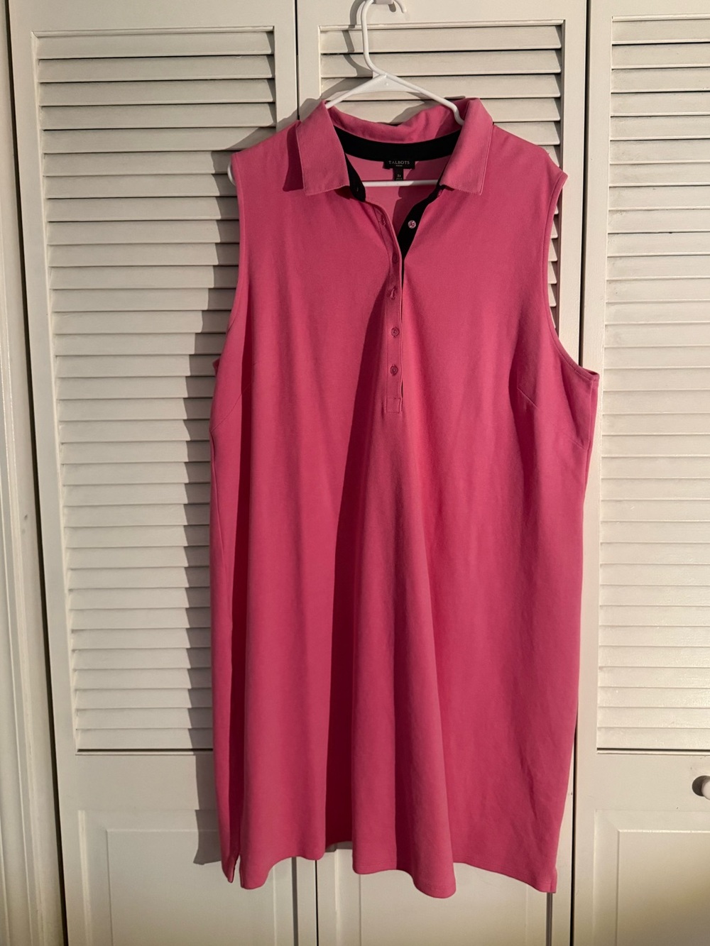 Talbots Bright Pink Dress with Navy Trim